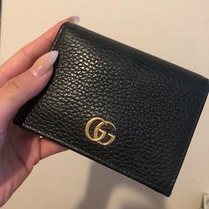Gucci black leather card case